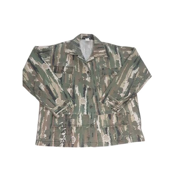 Dame-O-Flage Camo Floral Jacket Pants Set Vintage Made in USA - Picture 4 of 8